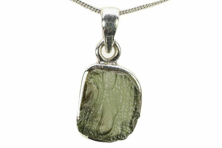 Green Moldavite Tektite Pendant ( g) - Czech Republic #279017